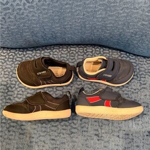 STQ KIDS 2 pairs toddler wide toe Boys' Velcro Sneakers size T6